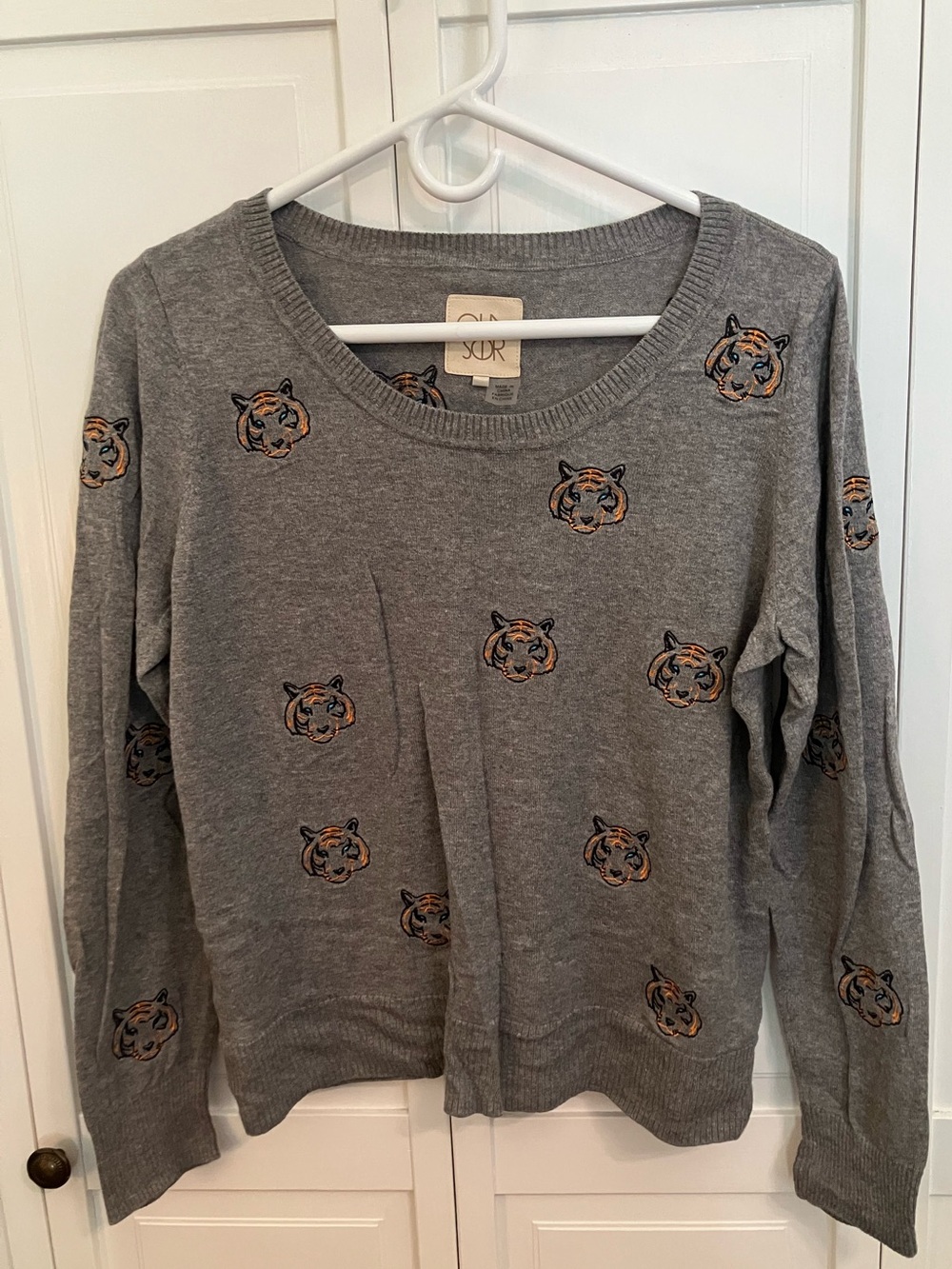 Chaser Embroidered Tiny Tigers Lightweight Sweater